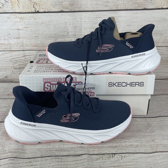 Skechers Shoes - Skechers Edgeride Swift Fit Womens Sz 9 Sneakers Running Shoes Navy Pink